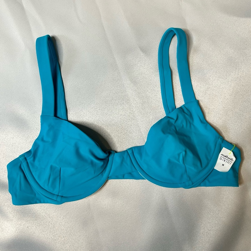 NWT Moana Bikini Bra Top in Bright Blue Size M